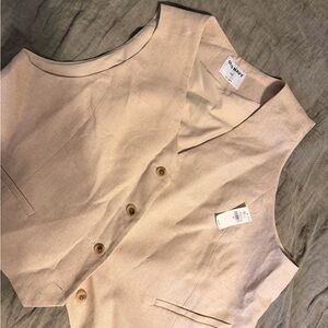 Old Navy Tan Vest with Button Closure
